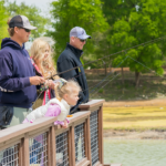 Young Family Fishing at MorningStar Pond, Georgetown, TX